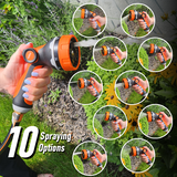 100 Foot Heavy-Duty Auto-Retracting Water Hose Reel Nozzle Spray Features 100 Foot Heavy-Duty Auto-Retracting Water Hose Reel Nozzle Spray Features