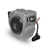 65 Foot Heavy-Duty Auto-Retracting Extension Cord Reel, Wall Mount Gray Housing 65 Foot Heavy-Duty Auto-Retracting Extension Cord Reel, Wall Mount Gray Housing