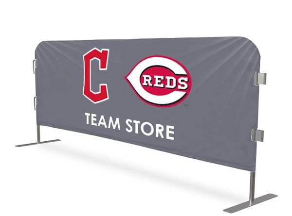 Digital Printed Vinyl Covers for 8' Steel Bike Rack Barricades Cincinnati Reds Digital Printed Vinyl Covers for 8' Steel Bike Rack Barricades Cincinnati Reds