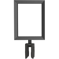 Visiontron Heavy-Duty Sign Frame Topper w/Adapter For Retractable Belt Stanchion Posts 8.5 x 11 Black