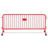 CrowdMaster 1000  Red Powder Coat Steel Bike Rack Barricade, 8 ft 2 Roller Feet CrowdMaster 1000  Red Powder Coat Steel Bike Rack Barricade, 8 ft 2 Roller Feet