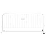 CrowdMaster 1000 White HD Powder Coat Steel Bike Rack Barricade, 8 ft 1 Flat 1 Roller CrowdMaster 1000 White HD Powder Coat Steel Bike Rack Barricade, 8 ft 1 Flat 1 Roller