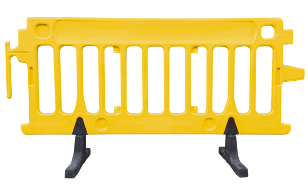 6.5 ft Heavy-Duty Yellow Plastic CrowdPro Barricade 6.5 ft Heavy-Duty Yellow Plastic CrowdPro Barricade