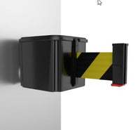 Retracta-Belt Hyper-Strength Magnetic WM412 Wall Mount Retractable Belt Barrier Outdoor Black Body