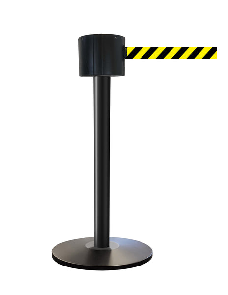 SafetyPro 775 Long-Span 75ft Retractable Belt Barrier, Black Stanchion Post, QueueSolutions SPRO775B-BK SafetyPro 775 Long-Span 75ft Retractable Belt Barrier, Black Stanchion Post, QueueSolutions SPRO775B-BK