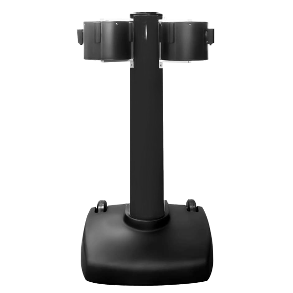 SkyPro 1500 Long-Span 150ft Retractable Belt Barrier, Black Stanchion Post SkyPro 1500 Long-Span 150ft Retractable Belt Barrier, Black Stanchion Post