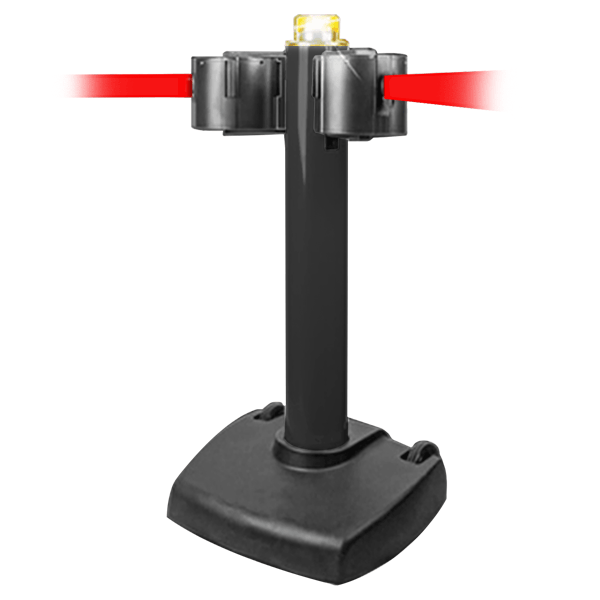 SkyPro 2000 Long-Span 200 ft Retractable Belt Barrier, Black Stanchion Post SkyPro 2000 Long-Span 200 ft Retractable Belt Barrier, Black Stanchion Post