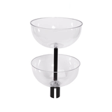 Clear Acrylic Merchandising Double Display Bowl Stanchion Post Topper, For Retractable Belt Barriers Clear Acrylic Merchandising Double Display Bowl Stanchion Post Topper, For Retractable Belt Barriers