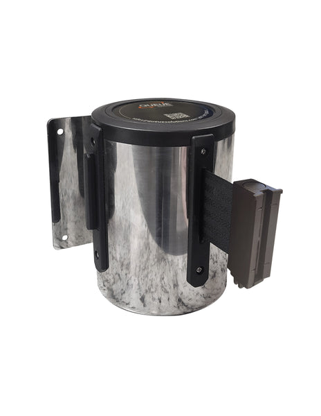 WallMaster 450 Wall Mount Retractable 35' Belt Barrier Polished Stainless Steel WallMaster 450 Wall Mount Retractable 35' Belt Barrier Polished Stainless Steel