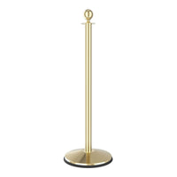 Visiontron Prime Ever-Straight Ball Top Economy Post and Rope Barrier Stanchion Polished Brass