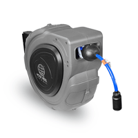 65 Foot Auto-Retracting 300 PSI Compressed Air Reel, Wall Mount Gray Housing