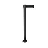 QueuePro 250 Fixed-Mount Premium Retractable Belt Barrier, Black Stanchion Post QueuePro 250 Fixed-Mount Premium Retractable Belt Barrier, Black Stanchion Post