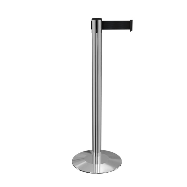 ProLux 250 Heavy-Duty Outdoor Retractable Belt Barrier, Polished Stainless Stanchion Post w Milled Stainless Steel Base ProLux 250 Heavy-Duty Outdoor Retractable Belt Barrier, Polished Stainless Stanchion Post w Milled Stainless Steel Base