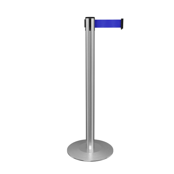 ProLux 250 Heavy-Duty Outdoor Retractable Belt Barrier, Satin Stainless Stanchion Post w Milled Satin Stainless Steel Base, ProLux 250 Heavy-Duty Outdoor Retractable Belt Barrier, Satin Stainless Stanchion Post w Milled Satin Stainless Steel Base,