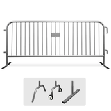 8.5ft Economy Galvanized 8.5 Ft Steel Bike Rack Barricade - Flat Feet Group 8.5ft Economy Galvanized 8.5 Ft Steel Bike Rack Barricade - Flat Feet Group