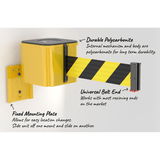 Retracta-Belt Hyper-Strength Wall Mount Retractable Belt Barrier Outdoor Features Retracta-Belt Hyper-Strength Wall Mount Retractable Belt Barrier Outdoor Features