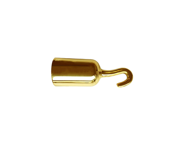 Heavy-Duty Outdoor Hook End for 1.5in Barrier Ropes, No-Rust Brass,  QueueSolutions HEHD-PC