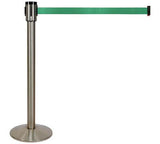 Retracta-Belt 15ft Hyper-Strength Single Line Retractable Belt Barrier w Satin Aluminum Stanchion Post, Visiontron 320SASS-BK Retracta-Belt 15ft Hyper-Strength Single Line Retractable Belt Barrier w Satin Aluminum Stanchion Post, Visiontron 320SASS-BK