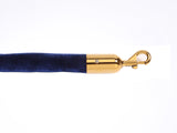 Blue - Economy Velour "Velvet" Rope 1" Diameter Foam & Chain Core Blue - Economy Velour "Velvet" Rope 1" Diameter Foam & Chain Core