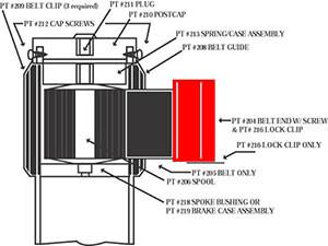 #204 Belt End w Screw And Lock Clip for Retracta-Belt Barriers, Visiontron 204 #204 Belt End w Screw And Lock Clip for Retracta-Belt Barriers, Visiontron 204