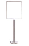 Heavy-Duty Pedestal Sign Stand w Vertical Poster Display Frame, QueueSolutions SS201-711V-BK Heavy-Duty Pedestal Sign Stand w Vertical Poster Display Frame, QueueSolutions SS201-711V-BK