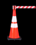 Dark - ConePro500 Yellow & Reflective Cone Mount Retractable 12' Belt Barrier Dark - ConePro500 Yellow & Reflective Cone Mount Retractable 12' Belt Barrier