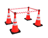 Square - ConePro500 Yellow & Reflective Cone Mount Retractable 12' Belt Barrier Square - ConePro500 Yellow & Reflective Cone Mount Retractable 12' Belt Barrier