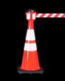 Dark - ConePro600 Orange & Reflective Cone Mount Retractable 15' Belt Barrier Dark - ConePro600 Orange & Reflective Cone Mount Retractable 15' Belt Barrier