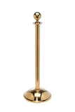 Polished Brass Dome Base Elegance Ball Top Premium Post and Rope Stanchion