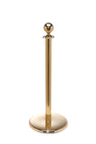 Polished Brass Flat Base Elegance Ball Top Premium Post and Rope Stanchion