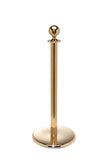 Polished Brass Flat Base Elegance Ball Top Premium Post and Rope Stanchion Polished Brass Flat Base Elegance Ball Top Premium Post and Rope Stanchion