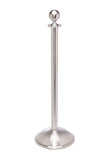 Satin Brushed Stainless Steel Dome Base Elegance Ball Top Premium Post and Rope Stanchion Satin Brushed Stainless Steel Dome Base Elegance Ball Top Premium Post and Rope Stanchion