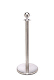 Satin Stainless Steel Flat Base Elegance Ball Top Premium Post and Rope Stanchion
