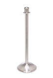 Satin Brushed Stainless Steel Dome Base Elegance Crown Top Premium Post and Rope Stanchion