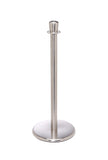 Satin Brushed Stainless Steel Flat Base Elegance Crown Top Premium Post and Rope Stanchion