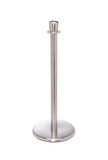 Satin Brushed Stainless Steel Flat Base Elegance Crown Top Premium Post and Rope Stanchion Satin Brushed Stainless Steel Flat Base Elegance Crown Top Premium Post and Rope Stanchion