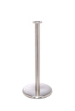 Satin Brushed Stainless Steel Flat Base Elegance Flat Top Premium Post and Rope Stanchion