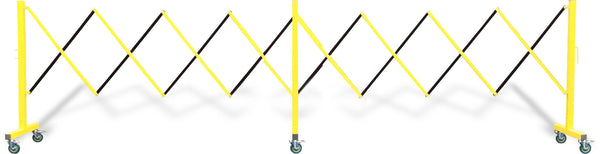 FlexPro160 Expanding Aluminum 16ft Crowd Control Barricades w Wheels, QueueSolutions FPA160-YB FlexPro160 Expanding Aluminum 16ft Crowd Control Barricades w Wheels, QueueSolutions FPA160-YB