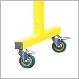 FlexPro Portable Expanding Steel Aluminum Barricade Yellow/Black Locking Wheels