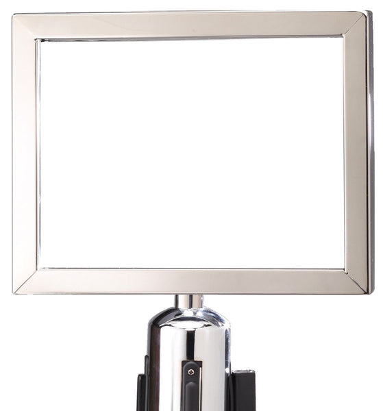 Heavy-Duty Horizontal Sign Frame Topper For Retractable Belt Barrier Stanchion Posts, QueueSolutions SFHD711HB-BK Heavy-Duty Horizontal Sign Frame Topper For Retractable Belt Barrier Stanchion Posts, QueueSolutions SFHD711HB-BK