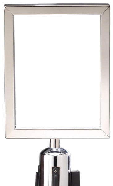 Heavy-Duty Vertical Sign Frame Topper For Retractable Belt Barrier Stanchion Posts, QueueSolutions SFHD711VB-BK Heavy-Duty Vertical Sign Frame Topper For Retractable Belt Barrier Stanchion Posts, QueueSolutions SFHD711VB-BK