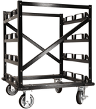 Empty - Portable Stanchion Storage Cart - 12 Post Capacity w/Locking Wheels Empty - Portable Stanchion Storage Cart - 12 Post Capacity w/Locking Wheels
