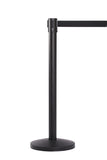 QueueMaster 550 11ft Retractable Belt Barrier, Black Stanchion Post, QueueSolutions QM550B-BK110 QueueMaster 550 11ft Retractable Belt Barrier, Black Stanchion Post, QueueSolutions QM550B-BK110