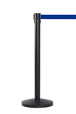 QueueMaster Black Retractable Belt Stanchion Blue Belt QueueMaster Black Retractable Belt Stanchion Blue Belt