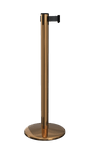 QueuePro 250 Premium Retractable Belt Barrier, Polished Brass Stanchion Post, QueueSolutions PRO250PB-BK110 QueuePro 250 Premium Retractable Belt Barrier, Polished Brass Stanchion Post, QueueSolutions PRO250PB-BK110