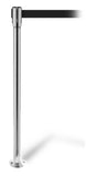 QueuePro 200 Fixed-Mount Slim Line Retractable Belt Barrier, Chrome Stanchion Post, QueueSolutions PRO200FX-PC-BK QueuePro 200 Fixed-Mount Slim Line Retractable Belt Barrier, Chrome Stanchion Post, QueueSolutions PRO200FX-PC-BK
