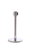 QueuePro Mini 200 Display Height Retractable Belt Barrier, Polished Stainless Stanchion Post, QueueSolutions PROMini200PS-BK QueuePro Mini 200 Display Height Retractable Belt Barrier, Polished Stainless Stanchion Post, QueueSolutions PROMini200PS-BK
