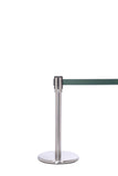 QueuePro Mini 200 Display Height Retractable Belt Barrier, Satin Stainless Stanchion Post, QueueSolutions PROMini200SS-BK QueuePro Mini 200 Display Height Retractable Belt Barrier, Satin Stainless Stanchion Post, QueueSolutions PROMini200SS-BK