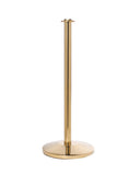 RopeMaster Flat Top Pro Grade Economy Post and Rope Stanchion Sloped Base Polished Brass