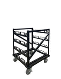 Portable Retractable Belt Barrier Stanchion Post Storage Cart, Horizontal 12-Post Capacity, QueueSolutions STCART12HNT Portable Retractable Belt Barrier Stanchion Post Storage Cart, Horizontal 12-Post Capacity, QueueSolutions STCART12HNT